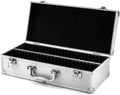 QWORK Estuche para monedas, caja de almacenamiento de aluminio, soporte para monedas con 50 ranuras, compatible con placa de monedas PCGS/NGC, 1 paquete
