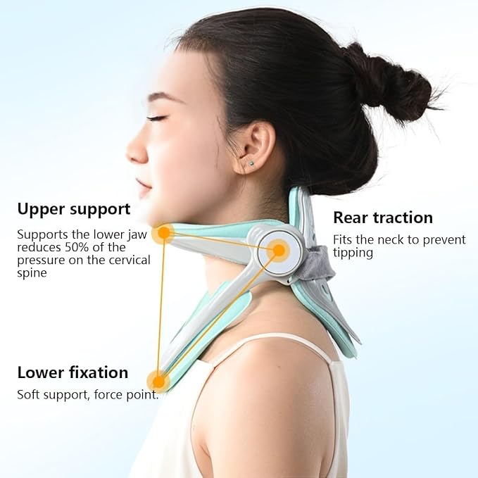 Cuello cervical de espuma suave con soporte de barbilla ajustable de 360°, soporte cervical para corrección de postura de cabeza hacia adelante y soporte de columna cervical, soporte para el dolor de cuello