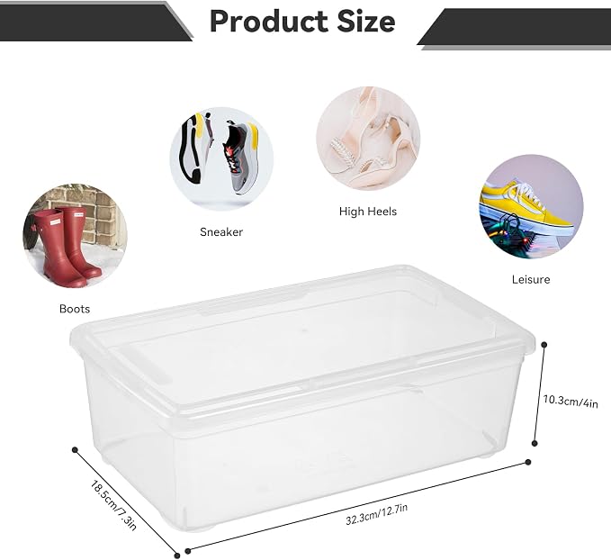 Novelinks Cajas de Almacenamiento Transparentes 6 Qt con Tapa | Apilables | Pack 6 Unidades | Organizador Hogar y Manualidades
