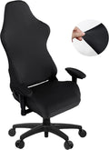 Fundas elásticas lavables para sillas gaming SARAFLORA, ideales para sillones, sillas giratorias y sillas de ordenador (Negro, Extragrande)