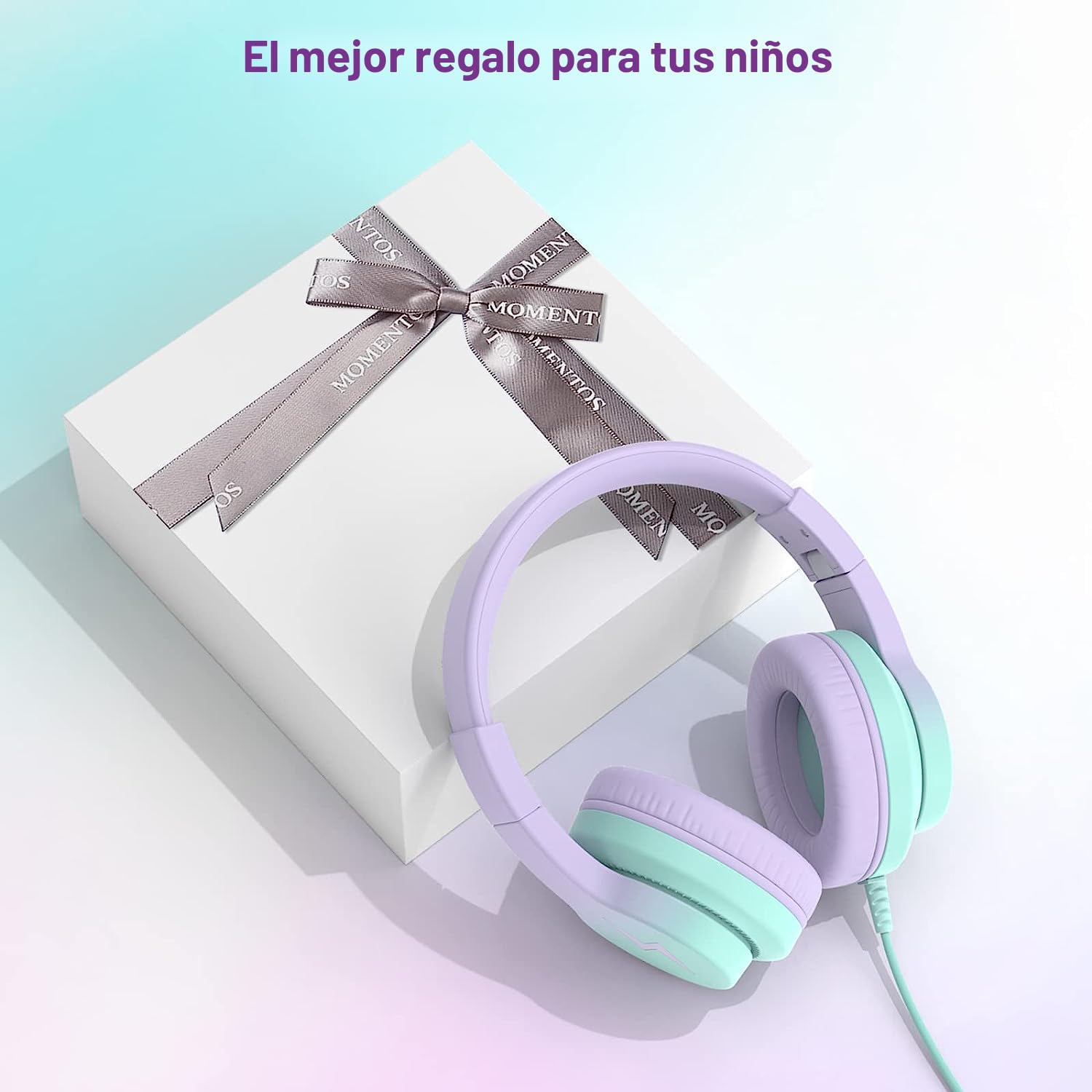 Candy Bila - Auriculares infantiles con cable, auriculares de diadema con micrófono para niños