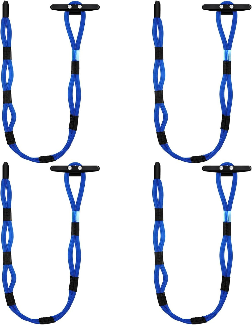 WILLBOND 4 piezas Cuerda elástica ajustable para amarre de muelle con diseño de 7 bucles Cuerda marina ajustable para accesorios de atraque de barcos y pontones (verde)