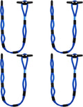 WILLBOND 4 piezas Cuerda elástica ajustable para amarre de muelle con diseño de 7 bucles Cuerda marina ajustable para accesorios de atraque de barcos y pontones (verde)