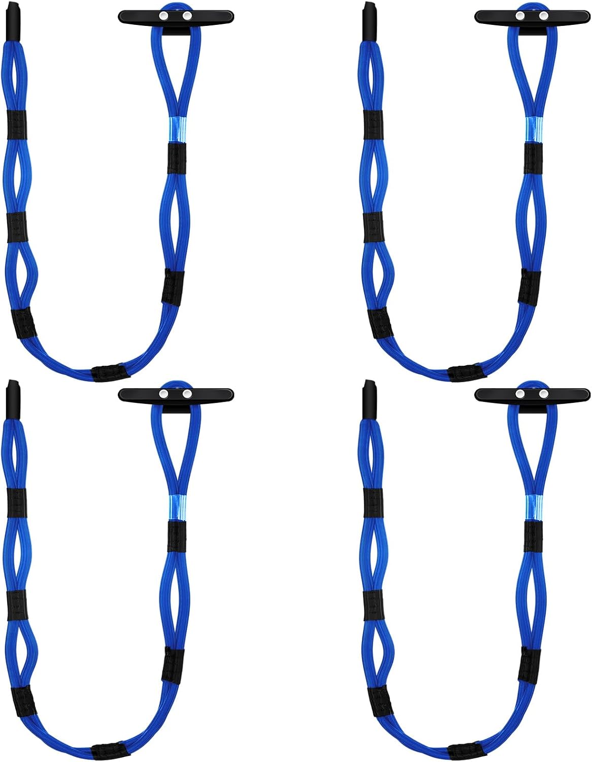 WILLBOND 4 piezas Cuerda elástica ajustable para amarre de muelle con diseño de 7 bucles Cuerda marina ajustable para accesorios de atraque de barcos y pontones (verde)