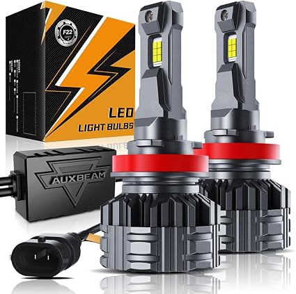 Auxbeam F22 H11 LED Faros 24,000LM 700% más Brillo | 110W 6500K Blanco Frío | H8/H9 | Sistema Enfriamiento 7 Capas | Canbus | Pack 2