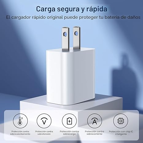 GREPHONE Cargador para iPhone de carga rápida, cargador de pared USB C de 20 W PD, paquete de 4 con cable de carga rápida de 1.8 m - Cargador rápido para iPhone 14/14 Pro Max/13/13 Pro/12/12 Pro/11/11