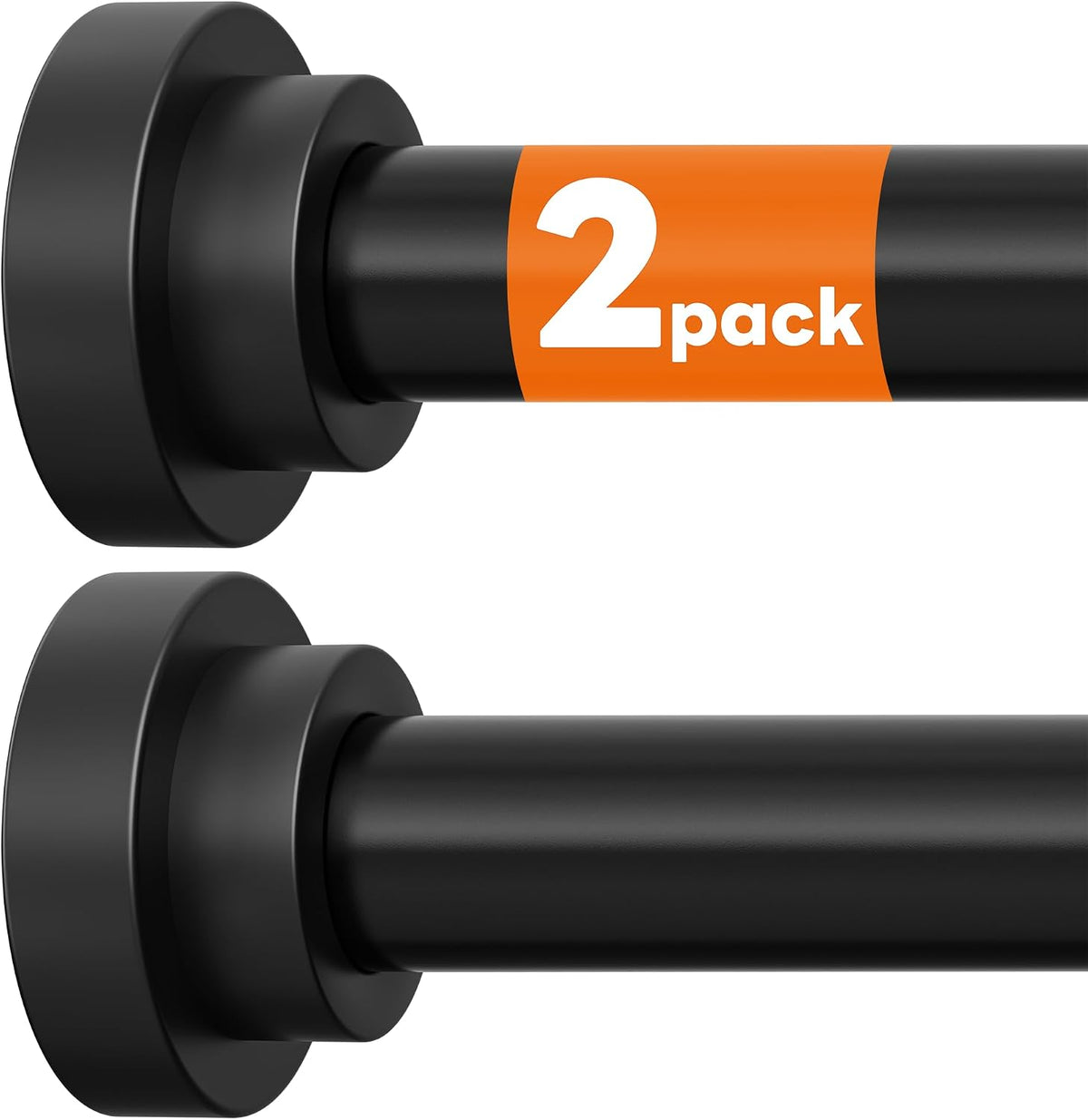 STARLATTA Set de 2 Barras de Tensión para Cortina de Baño | 43-78 Pulgadas Sin Taladrar | Acero Inoxidable Antioxidante y Antideslizante | Negro
