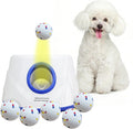 Lanzador Automático de Pelotas para Perros RFPP, Lanzador de Pelotas para Perros, 3 Distancias Ajustables 6-14 Metros, con 6 Pelotas ETPU de 5.8cm, para Perros Pequeños/Medianos, Juguetes Interactivos Interiores y Exteriores