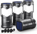 SOLO 3 LINTERNAS | Pack x3 Linternas Solares de Camping Lichamp – LED Recargables USB, Plegables con 3 Modos para Emergencias y Exteriores