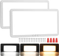 Paquete de 2 luces de techo interiores regulables para autocaravanas, 12 V, 41 x 20 cm, 3 colores, 2200 lúmenes