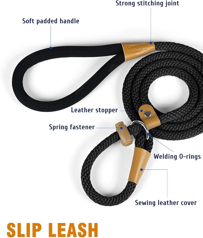 Correa para perros Lynxking, correa de adiestramiento con mosquetón, cuerda resistente y trenzada, correa antitirones para perros medianos, grandes y pequeños.