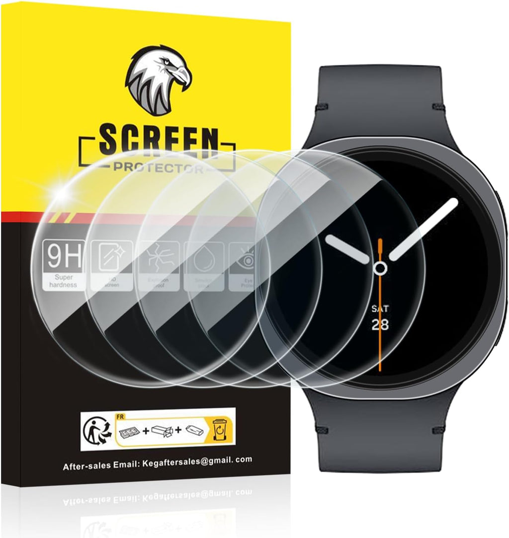Protector de Pantalla SPGUARD para Samsung Galaxy Watch 8 40mm – Pack de 4, Vidrio Templado, Antirayaduras y Sin Burbujas