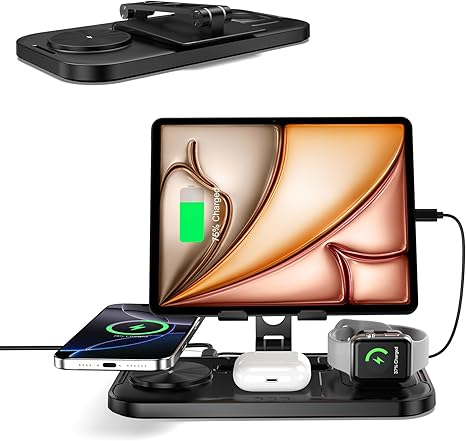 Cargador Inalámbrico 4 en 1 Apple | iPhone 17/16/15 | AirPods Pro 2 | iPad | Apple Watch