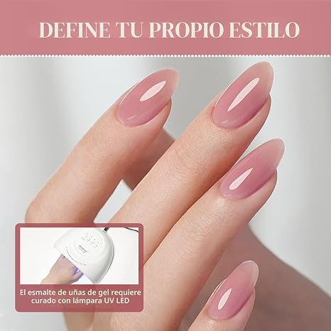 JODSONE Juego de 23 esmaltes de uñas de gel, 20 colores translúcidos tipo gelatina, naturales y elegantes, de larga duración, adecuados para el hogar y el salón de belleza