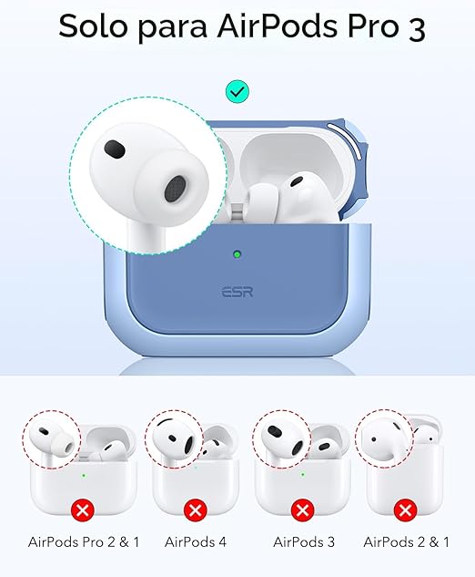 Funda para AirPods Pro 3, Compatible con Funda de AirPods Pro de 3ª Generación (2025), Compatible con MagSafe, Cubierta de Protección Completa contra Caídas con Cordón, Azul Marino