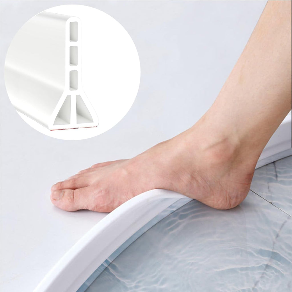 Barrera de Umbral para Ducha 3.8 pulgadas de Alto | Dique de Agua Plegable 67 pulgadas Modelo 2025 | Tope de Contención para Ducha sin Puerta