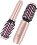 Cepillo Rizador Inalámbrico Youbella | Mini Alisadora de Viaje, Ondulador 3 en 1 Portátil | Cepillo Iónico Caliente de 1.5 pulgadas, Recargable USB | Rosa