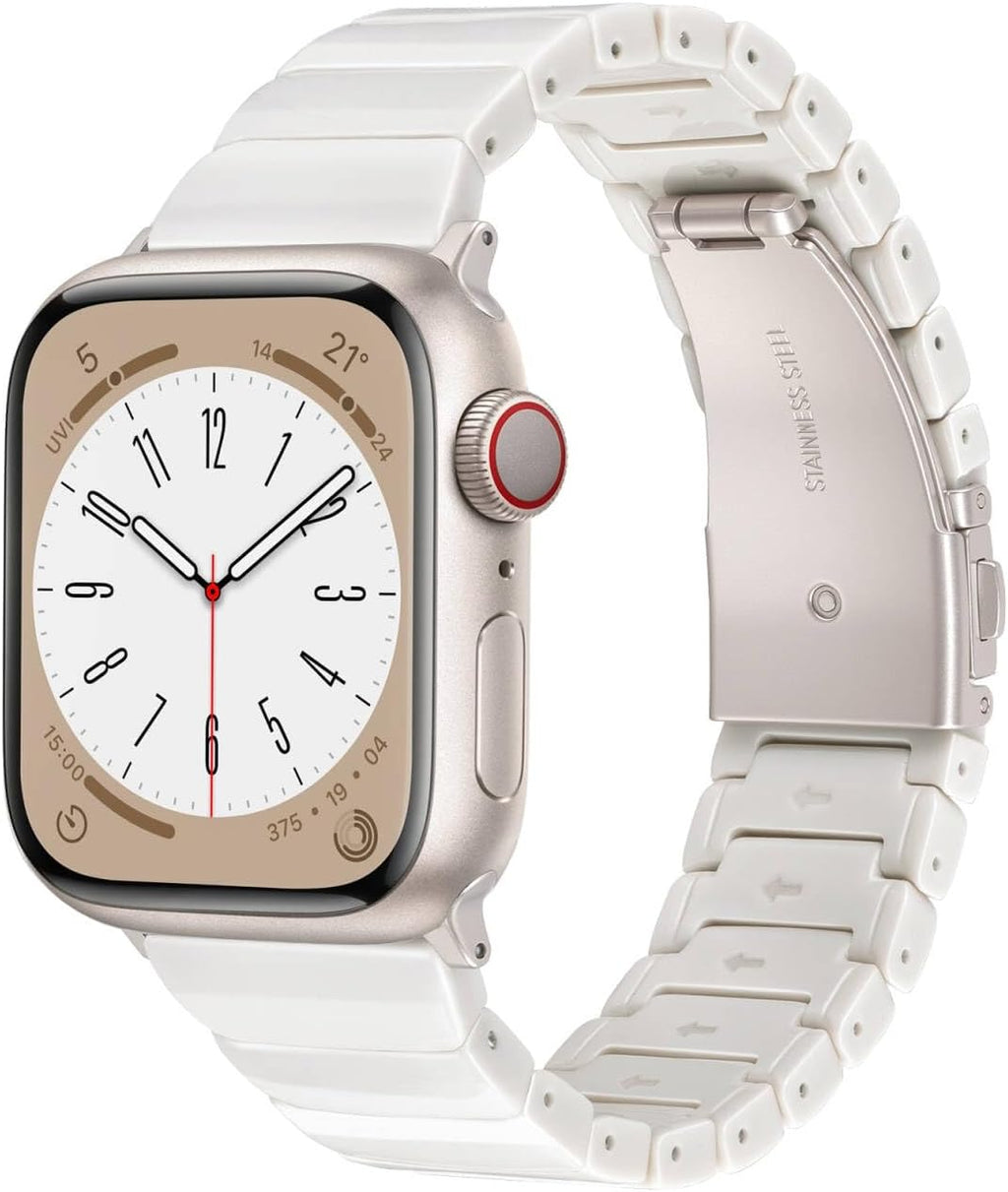 V-MORO Correa de Resina Compatible con Apple Watch Series 11/10 41mm/40mm/38mm/42mm | Pulsera Ligera de Moda para iWatch Series 9/8/7/6/5/4/3/2/1/SE (Starlight Clasico)