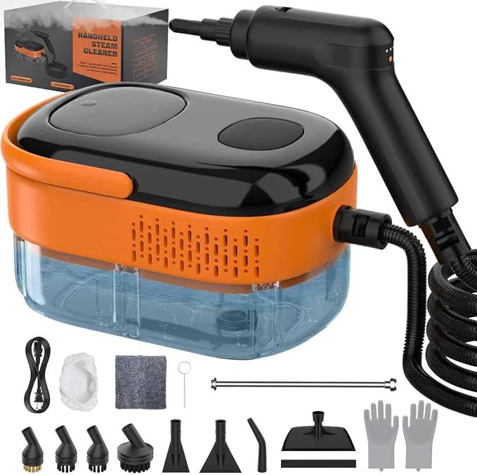 Limpiador a Vapor Portátil Koutop — Para Hogar y Auto, Calentamiento 15s, Tanque Grande, 16 Accesorios, Mango 3 Niveles