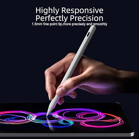Lápiz óptico para iPad con rechazo de palma y carga rápida, lápiz activo compatible con Apple iPad Pro (2018-2022) (11/12.9 pulgadas), iPad Air 3/4/5, iPad10/9/8/7/6, iPad Mini 5/6