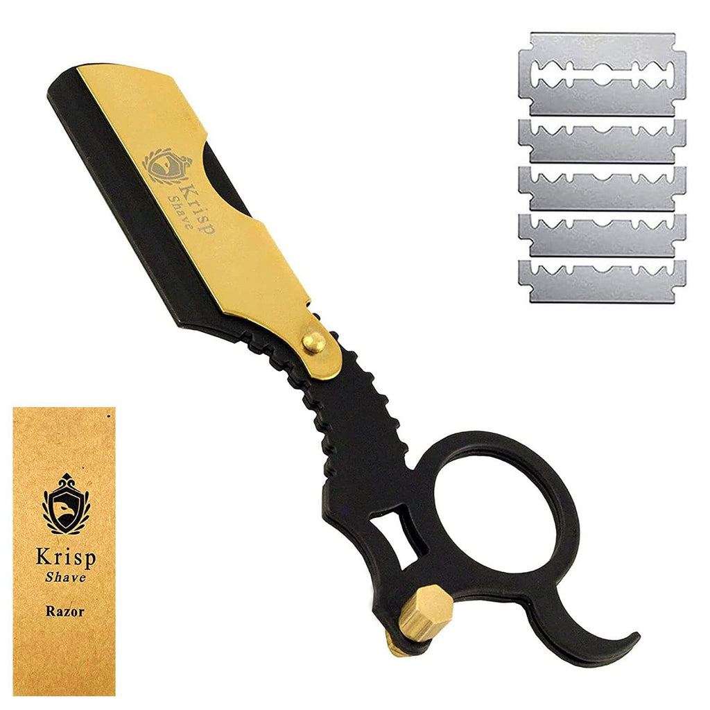 Navaja de Afeitar Profesional para Hombre - Krisp Beauty Straight Razor con 10 Hojas