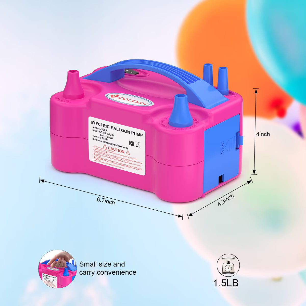 IDAODAN Bomba Eléctrica Tipo Globo para Decoración de Fiesta, Cumpleaños y Boda