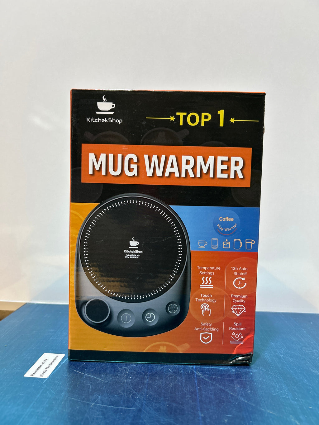 Calentador de tazas de café: Calentamiento rápido y temperatura máxima, para escritorio, con apagado automático, 4 configuraciones de temperatura y temporizador de 1 a 12 h, calentador eléctrico inteligente para café y té (negro) 