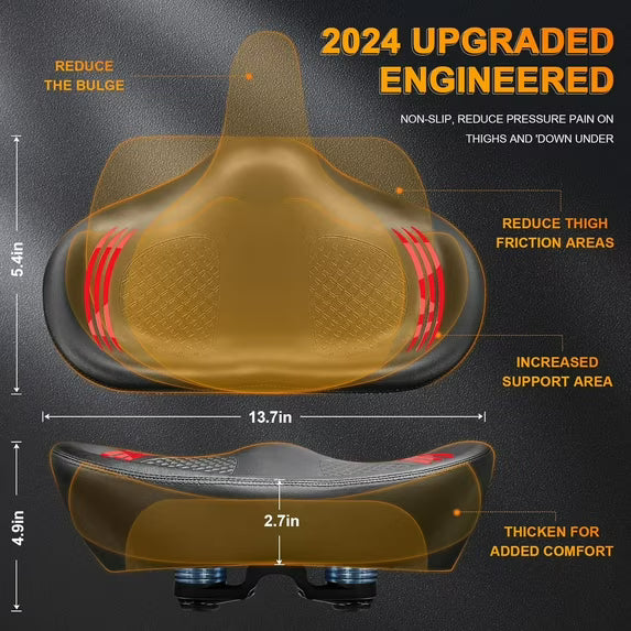 Asiento de Bicicleta Sin Nariz Ancho – Sillón Cómodo para Hombres y Mujeres, Compatible con Peloton, Eléctrica y Crucero