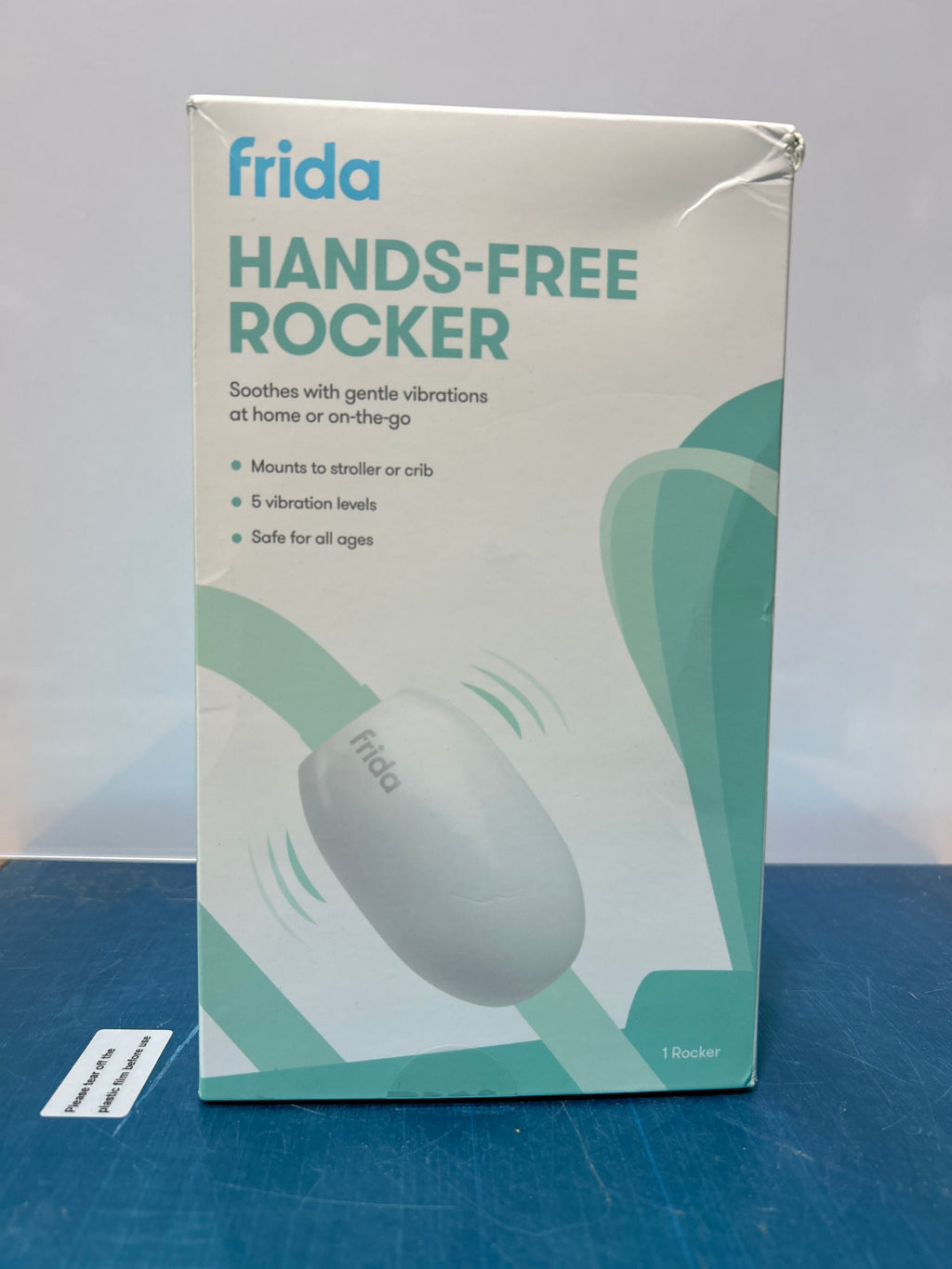 Frida Baby Hands-Free Stroller Vibration Device - 5 Levels Gentle Vibration - Universal Mount for Cribs & Strollers - Rechargeable 8H Battery, Auto Shutoff - Water-Resistant Baby Soother