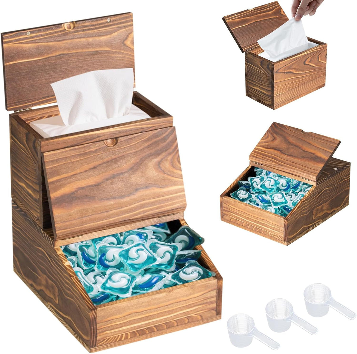 Contenedor de Madera Craftmastudio para Cápsulas de Lavavajillas