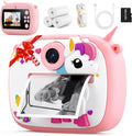 YOZISS Kids Camera Instant Print, Digital Camera for Kids, Christmas Birthday Gift for Boys Girls 3-12 with Silicone Cover, Selfie Cam No-Ink Instant Print with SD Card & 3 Rolls Paper (Pink)