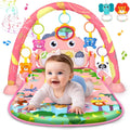Gimnasio de Actividades UMIKU para Bebe | Tapete de Tiempo Boca Abajo con Piano, Musica y Luces | Centro de Juego para Recien Nacidos e Infantes | 0-12 Meses | Dinosaurio Rosa