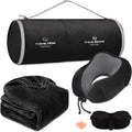 Set de Almohada Cervical y Cobija de Viaje con Máscara de Sueño – Memory Foam