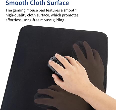 Alfombrilla de mouse grande para juegos de 15 W con tela microtejida superior, alfombrilla de mouse de escritorio extendida con bordes cosidos, base antideslizante, almohadilla de teclado resistente al agua para jugadores