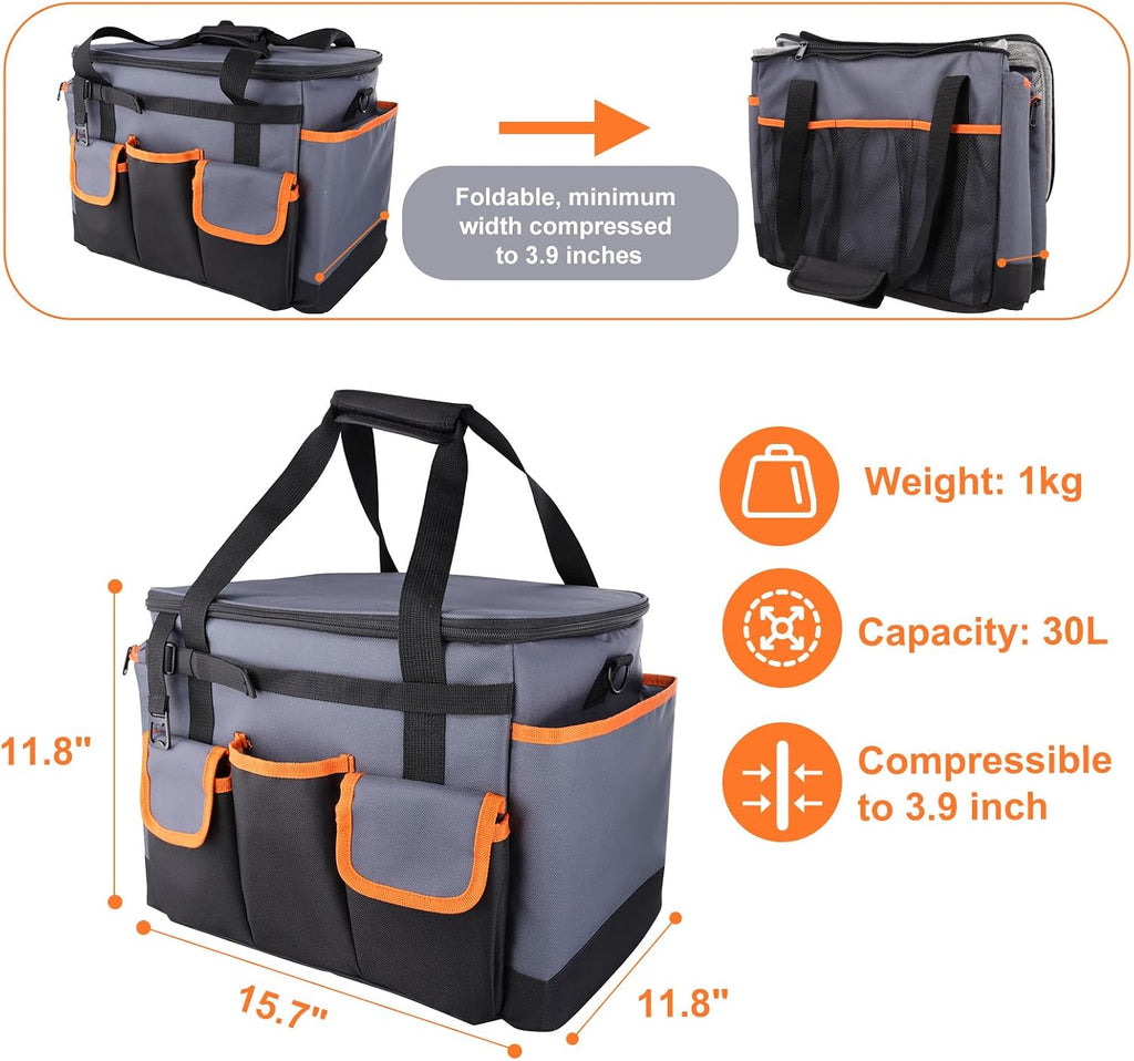 Homyplaza Organizador BBQ Grande con Portarrollos | Bolsa Plegable Aislada para Parrilla, Camping y Picnic | Almacenamiento de Utensilios de Cocina al Aire Libre