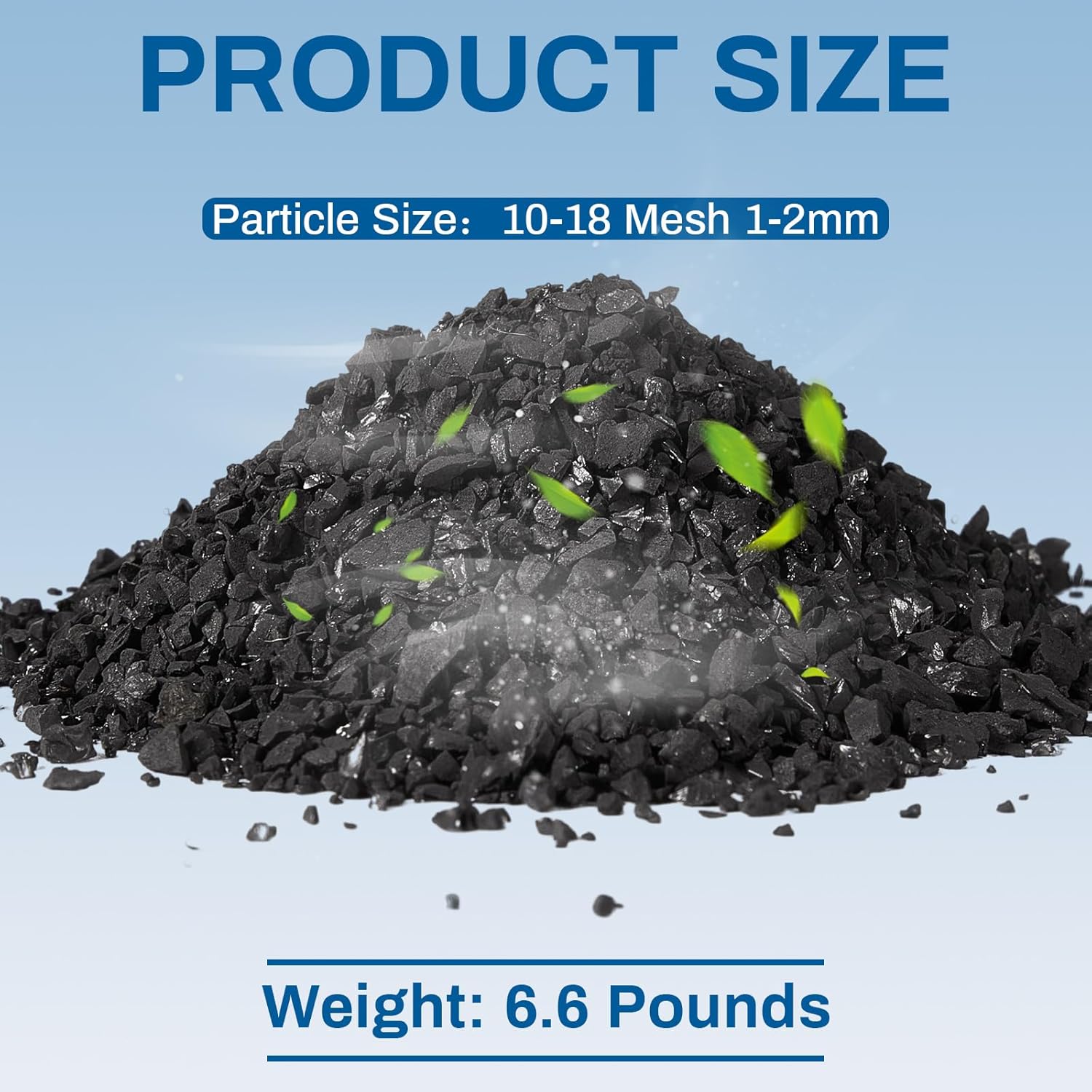 Timgle Carbón Activado de Coco 6.6 lbs – Filtro Granular para Agua y Aire, Malla 10-18