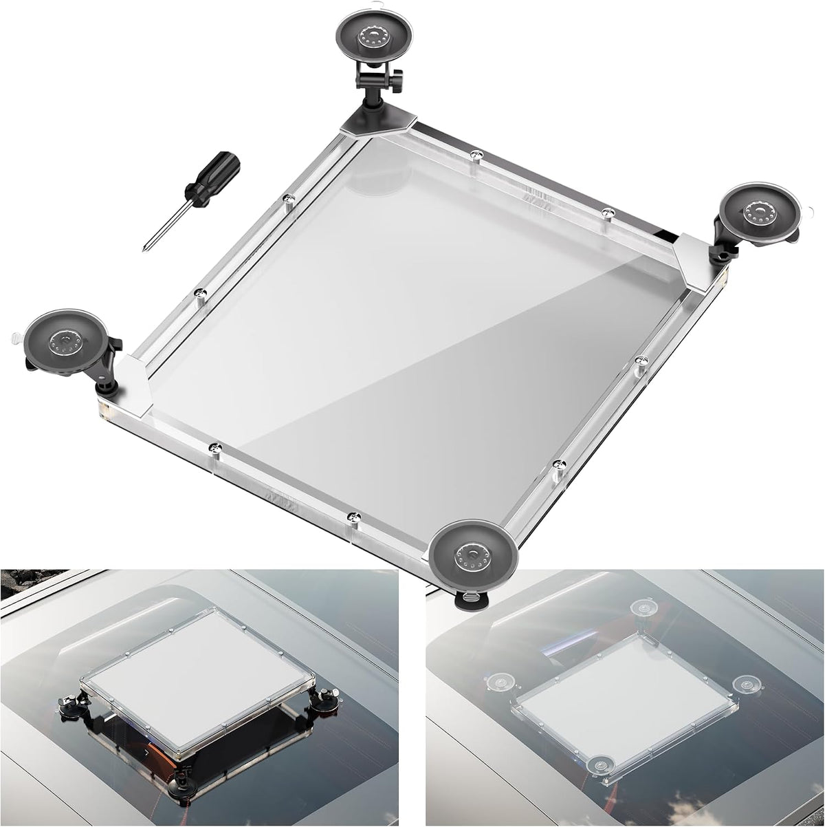 Kit de montaje con ventosa mini Starlink de RVMARINEPAT para ventanas y techos corredizos de automóviles, fabricado con aleación de aluminio de alta resistencia, con ventosas de vacío para portaequipajes y escaleras de vehículos recreativos.