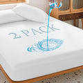 Paquete de 2 protectores de colchón individuales impermeables con bolsillo profundo, funda de colchón suave y transpirable, funda de cama impermeable ajustada e insonorizada que se estira hasta 48 cm (19").