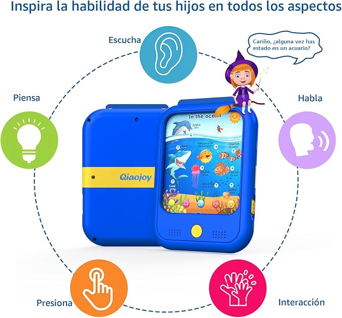 Tablet Educativa Qiaojoy para Niños 2-5 Años — Aprende Letras, Números, Música y Más