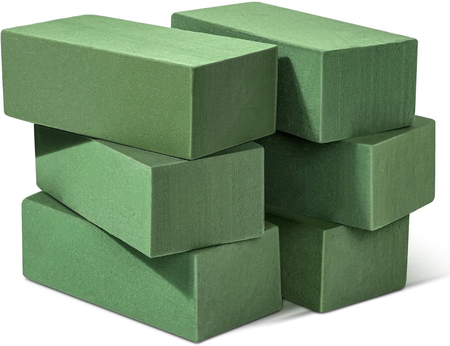 6 Pcs Floral Foam Blocks for Flower Arrangement (Larger Size 9â€ Lx4.3â€ Wx3â€ H) Wet and Dry Green Floral Foam for Wedding, Birthdays, Home Decorations