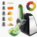 Rallador Electrico 5 en 1 para Queso y Verduras – Cortador Automatico con 5 Cuchillas de Acero Inoxidable
