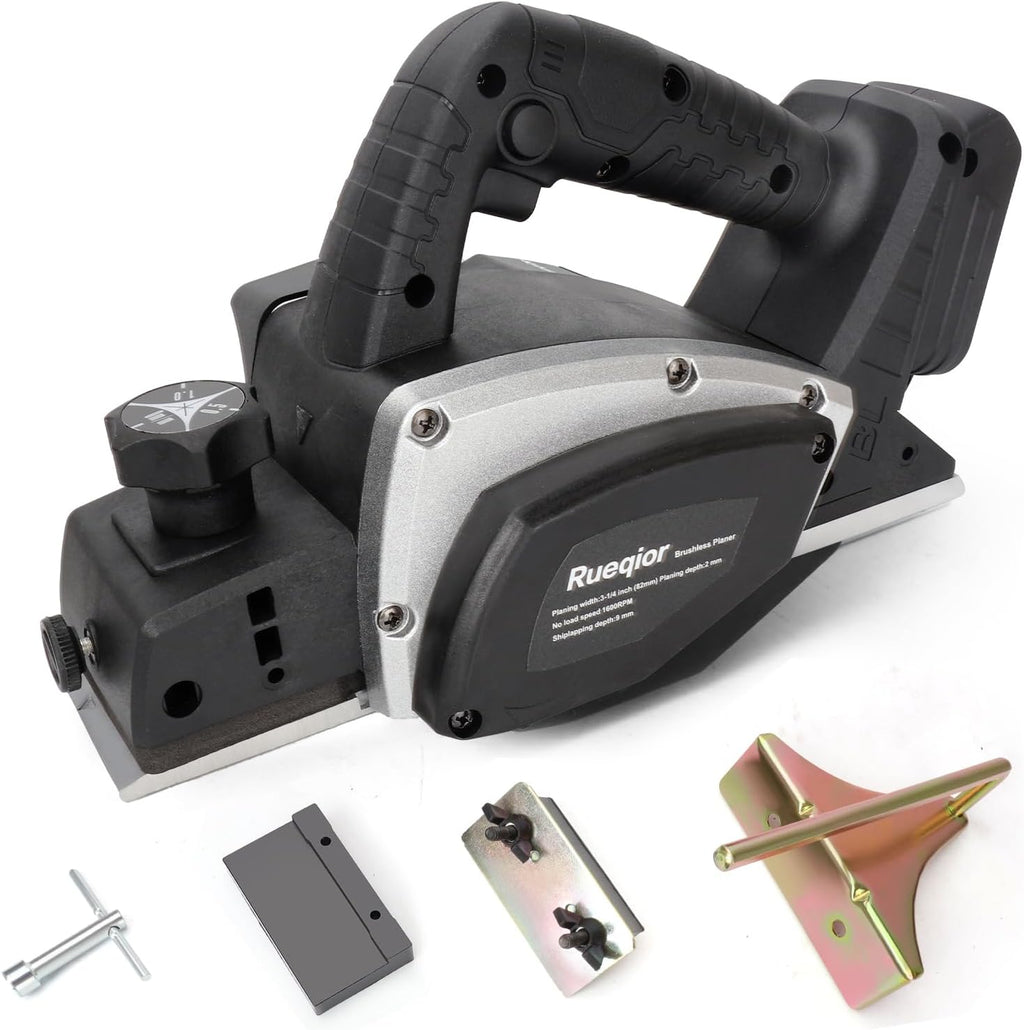 Cepillo Eléctrico Inalámbrico Rueqior 3-1/4” Brushless – Compatible con Batería DeWalt 20V