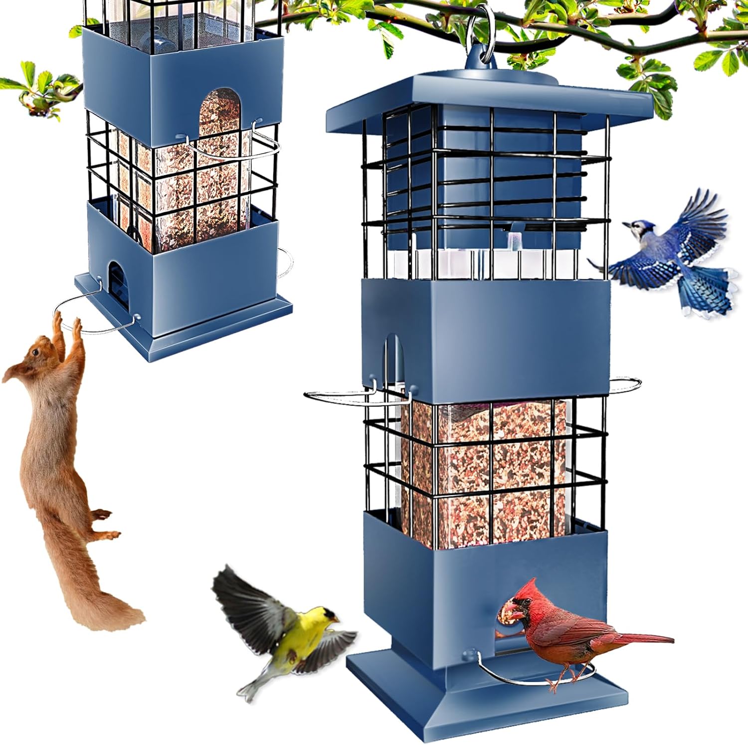 Bird Feeder Squirrel Proof, 3LBS Metal Anti-Squirrel 123456789