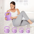 15 lb Kettlebell Weight with Three-handles for Weightlifting, Conditioning and Core Training for Women Men Home Gym [Purple]