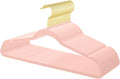 Perchas de terciopelo TIMMY (paquete de 36) con ganchos dorados - Perchas resistentes, antideslizantes y que ahorran espacio para abrigos, trajes, vestidos y suéteres - Diseño delgado (rosa ruborizado y dorado) 