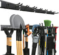 Organizador de herramientas de garaje TIDYME para montaje en pared - 64 pulgadas - Estante de almacenamiento resistente con ganchos ajustables, antioxidante - Fácil instalación (4 estantes y 8 ganchos)