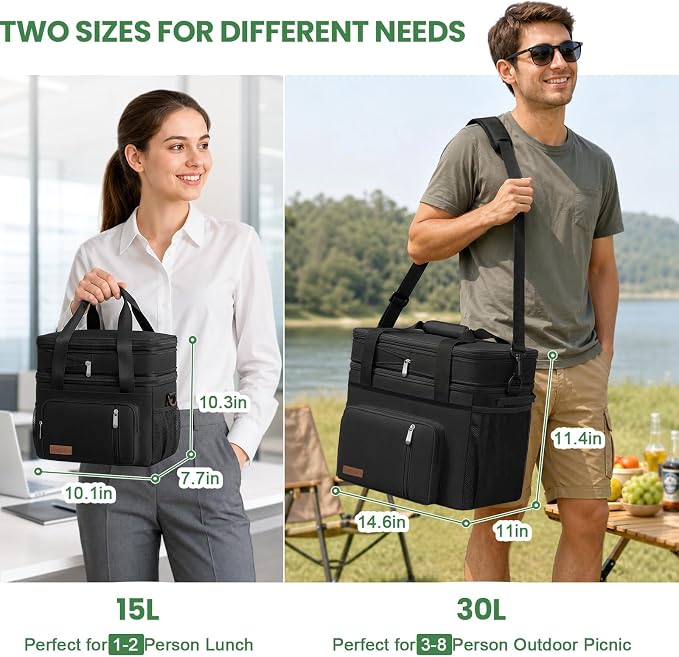 Bolsa Enfriadora MIYCOO con Ruedas Doble Cubierta para 60 Latas, Aislada Impermeable Portátil, Lonchera Enfriadora Expandible de Hielo Extra Grande para Playa, Picnic, Campamento, Compras