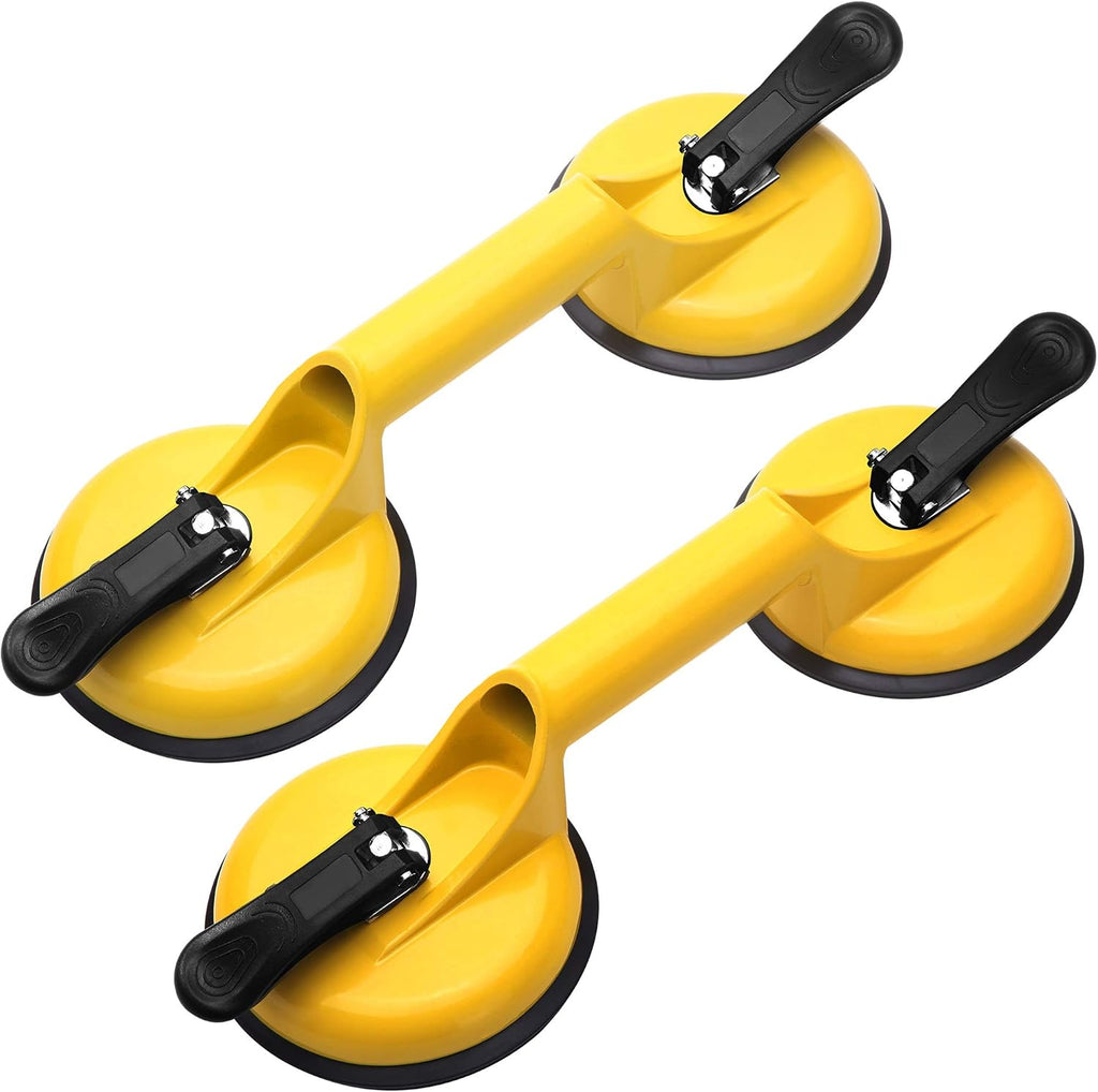 Ventosas de vidrio FCHO, mango de placa de vacío de aluminio resistente, ganchos de soporte de piso para levantar vidrio/azulejos grandes, elevador de ventosas/movimiento de vidrios/almohadilla para levantar/extractor de abolladuras (paquete de 2)