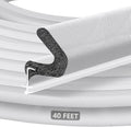 Burlete para puertas con forma de V de 40 pies, de fácil instalación para puertas con ranuras precortadas, no autoadhesivo, bloqueador de corrientes de aire insonorizado para puertas delanteras exteriores, se adapta a grandes huecos, fácil instalación