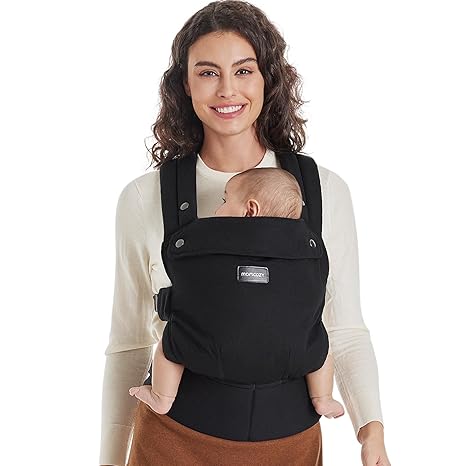 Portabebés ergonómico, acogedor y ligero para 7-45 libras, fácil de poner, ideal para padres manos libres, soporte lumbar mejorado, Purehug para bebés a niños pequeños, negro